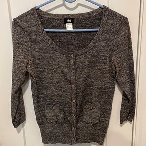 H&M 3/4 shimmery cardigan/sweater - size small